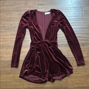 Elegant Velvet Burgundy Dress